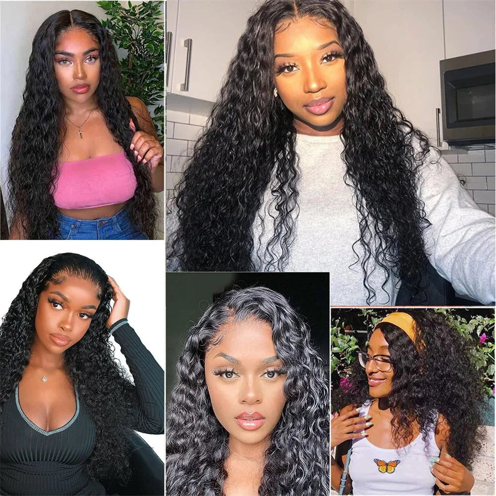 Hair Extensions and Wigs
Deep Curly V Part Wig Human Hair Cheap Water Wave V Part Wig Human Hair 180% Density Cheap Full Machine Made Wigs For Women