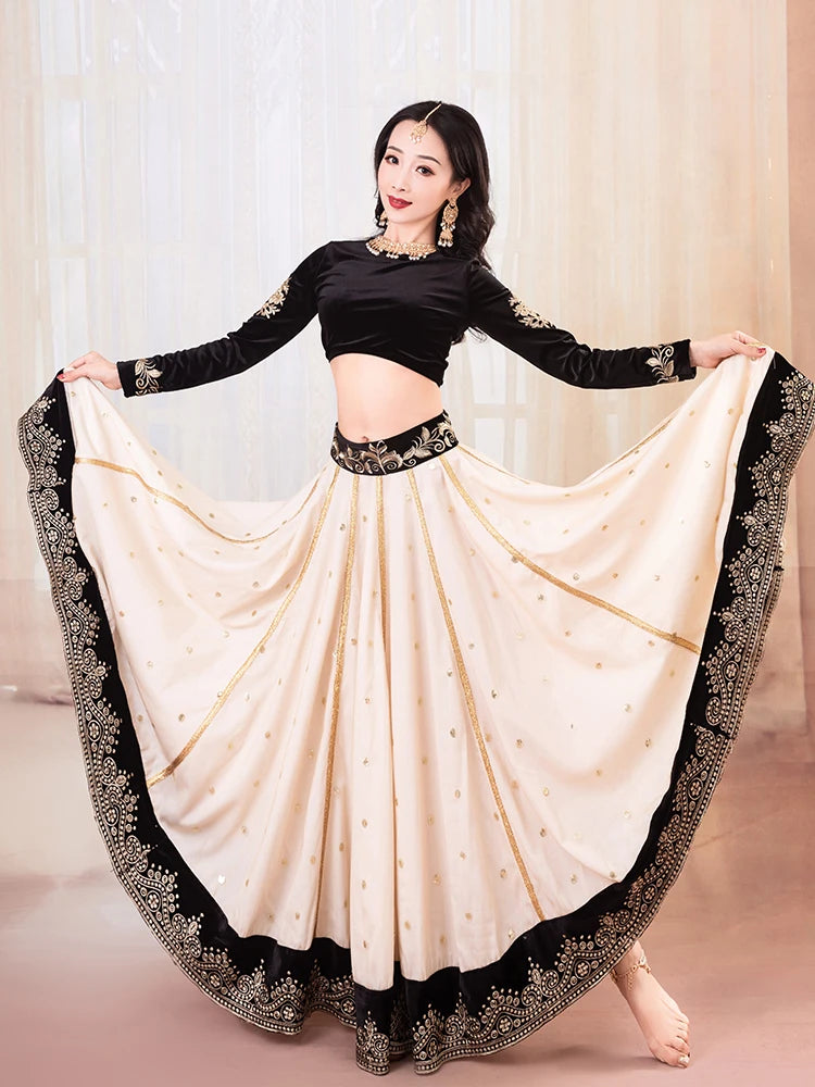 India and Pakistan Clothing 
India Clothing Sarees For Performance Woman  Lehenga Choli Black Belly Dancing Dress Nepal Pakistan Embroideried Lady Dress