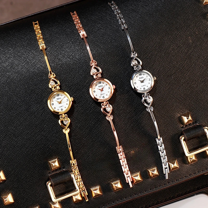 Women Watch Fashion Women Heart Bracelet Watch Rose Gold Quartz Watch Wristwatch Women Dress Casual Bracelet Watches Relogios Feminino