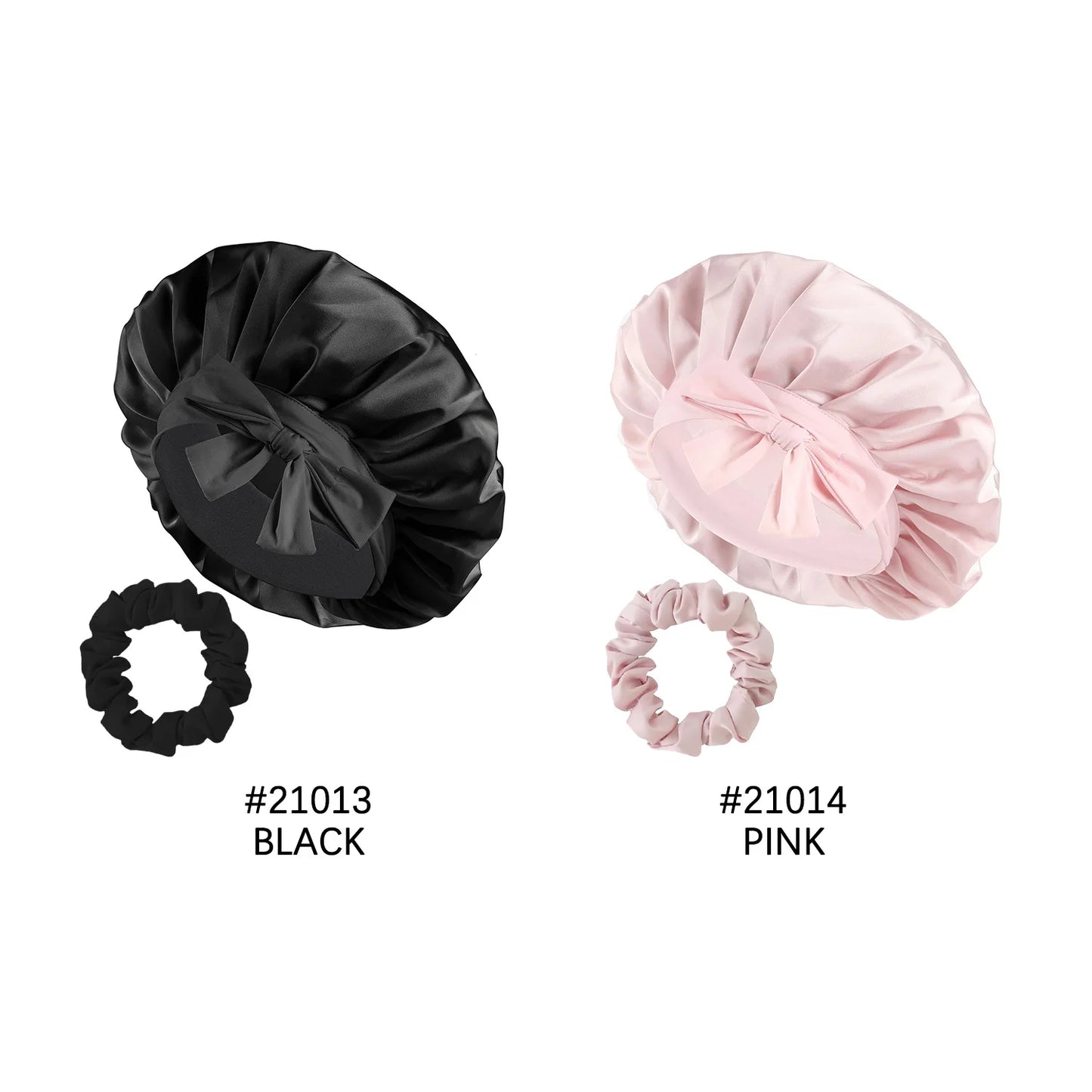 Elegant Look Satin Bonnet Silk Night Sleeping Cap Natual Pure Silk Hair Wrap Headwrap For Women Curly Braid Hair Nightcap Scrunchie Set