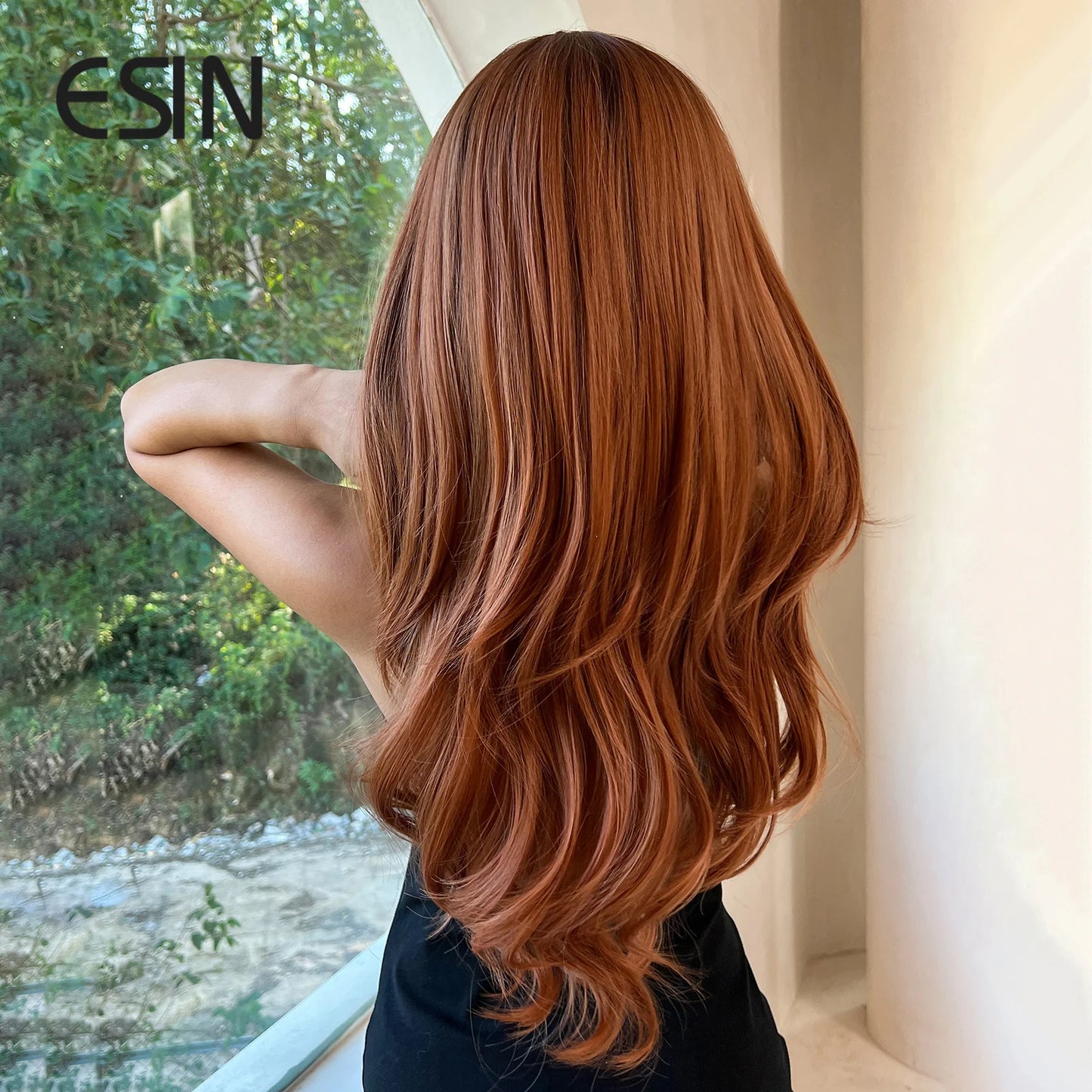 Hair Extensions and Wigs
ESIN Natural Elegant Synthetic Wig Long Ombre Red Brown Wigs for Women Ombre Layered Hair with Dark Roots Daily Party Cosplay