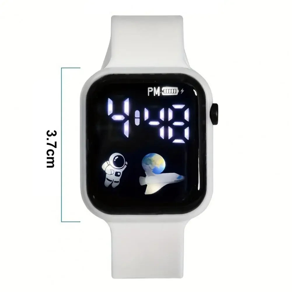 Women Watch Led Children's Watch Sport Digital Watches Spaceman Silicone Strap Waterproof Electronic Wristwatch for Boys Girls Gift 손목시계