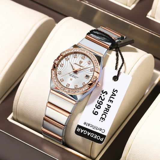 Women Watch POEDAGAR Luxury Woman Wristwatch Waterproof Luminous Date Stainless Steel Watch For Ladies High Quality Quartz Women Watches+box