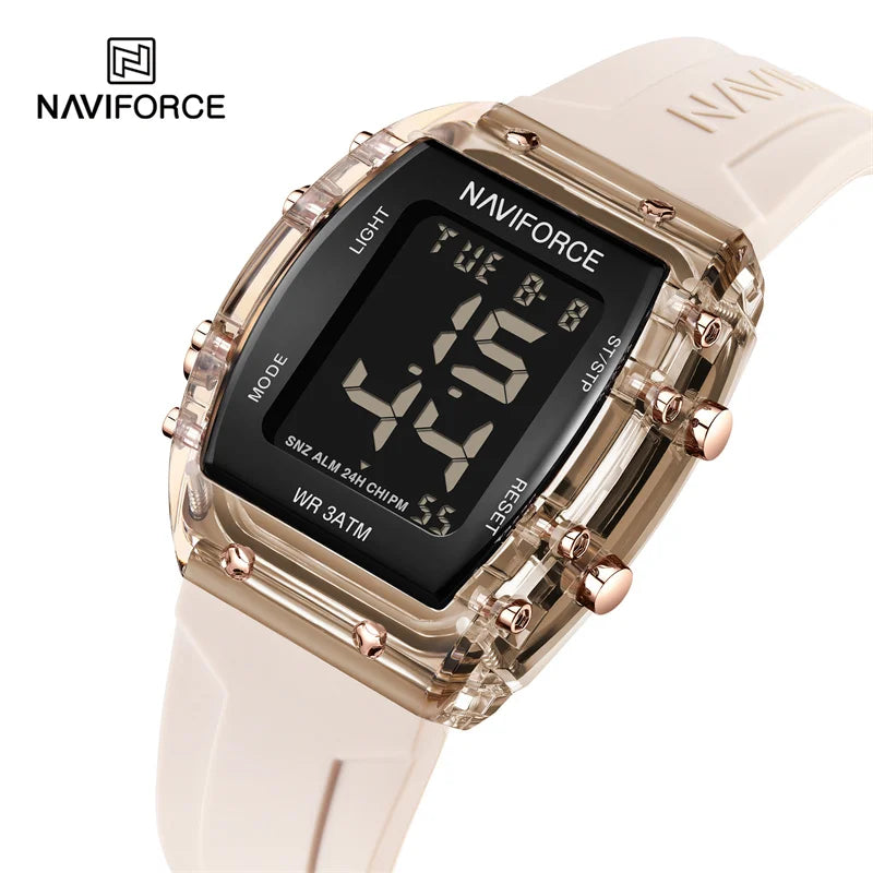 Women Watch Top Brand NAVIFORCE Women Sport Watches LED Digital Luminous Wristwatch Silicone Strap Waterproof Electronic Clock Montre Femme