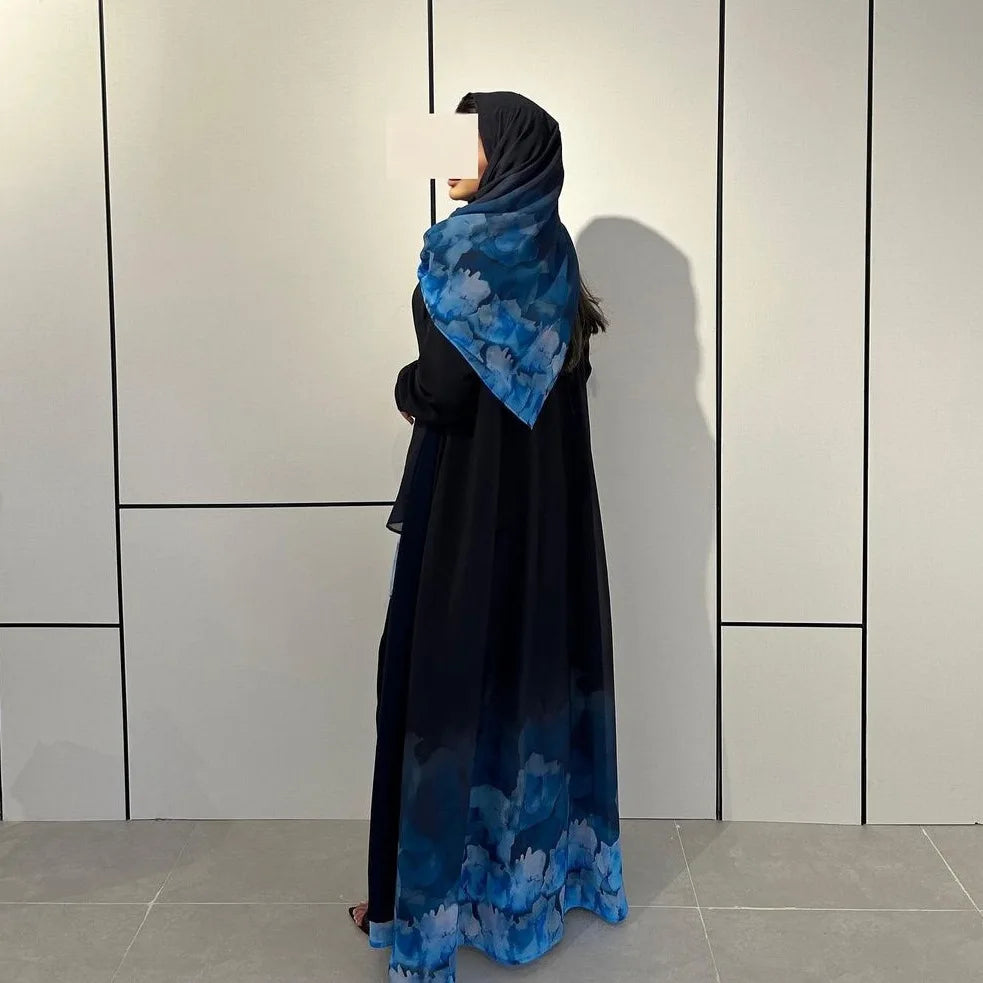 Eid Djellaba Print Abayas for Women Muslim Hijab Dress Kaftan Ramadan Islam Jalabiya Dubai Kimono Kebaya Open Abaya Turkey Robe