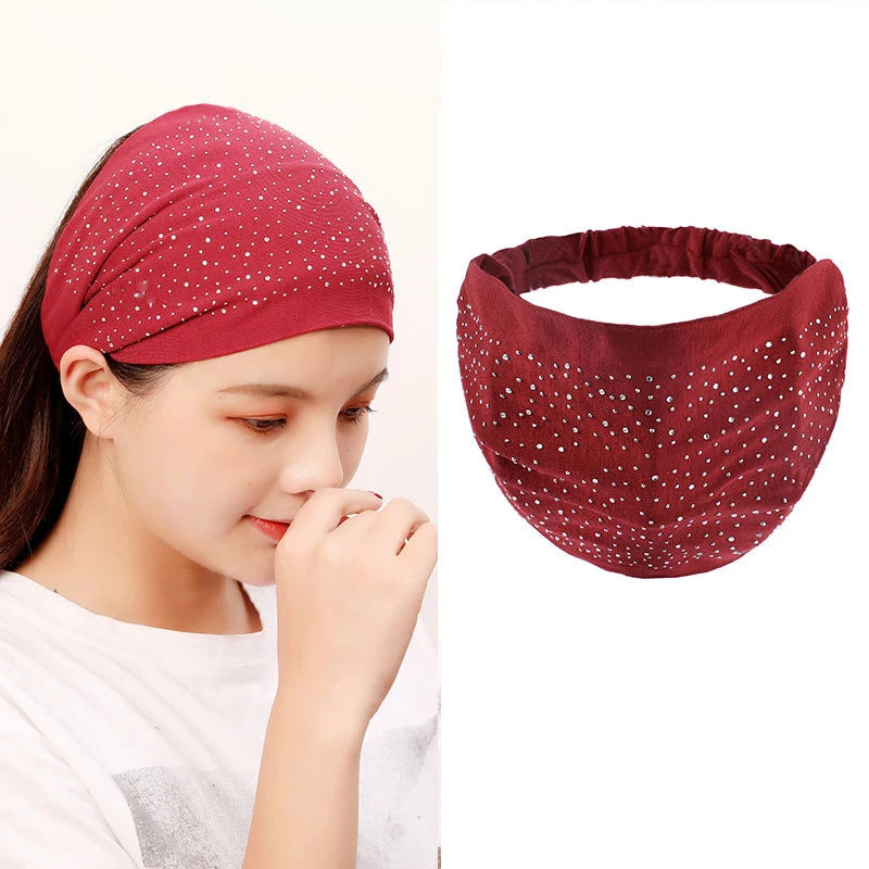 Elegant Look Luxury Elastic Turban For Women Girls Head Wrap Fashion Elastic Sport Hair Bands Fabric Female Headwear Hair Accessories