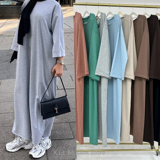 Muslim Sportswear Ramadan Eid Party Dress Dubai Turkey Kebaya Women's Prayer Garment Sweatshirt Abaya Robe Femme Musulmane