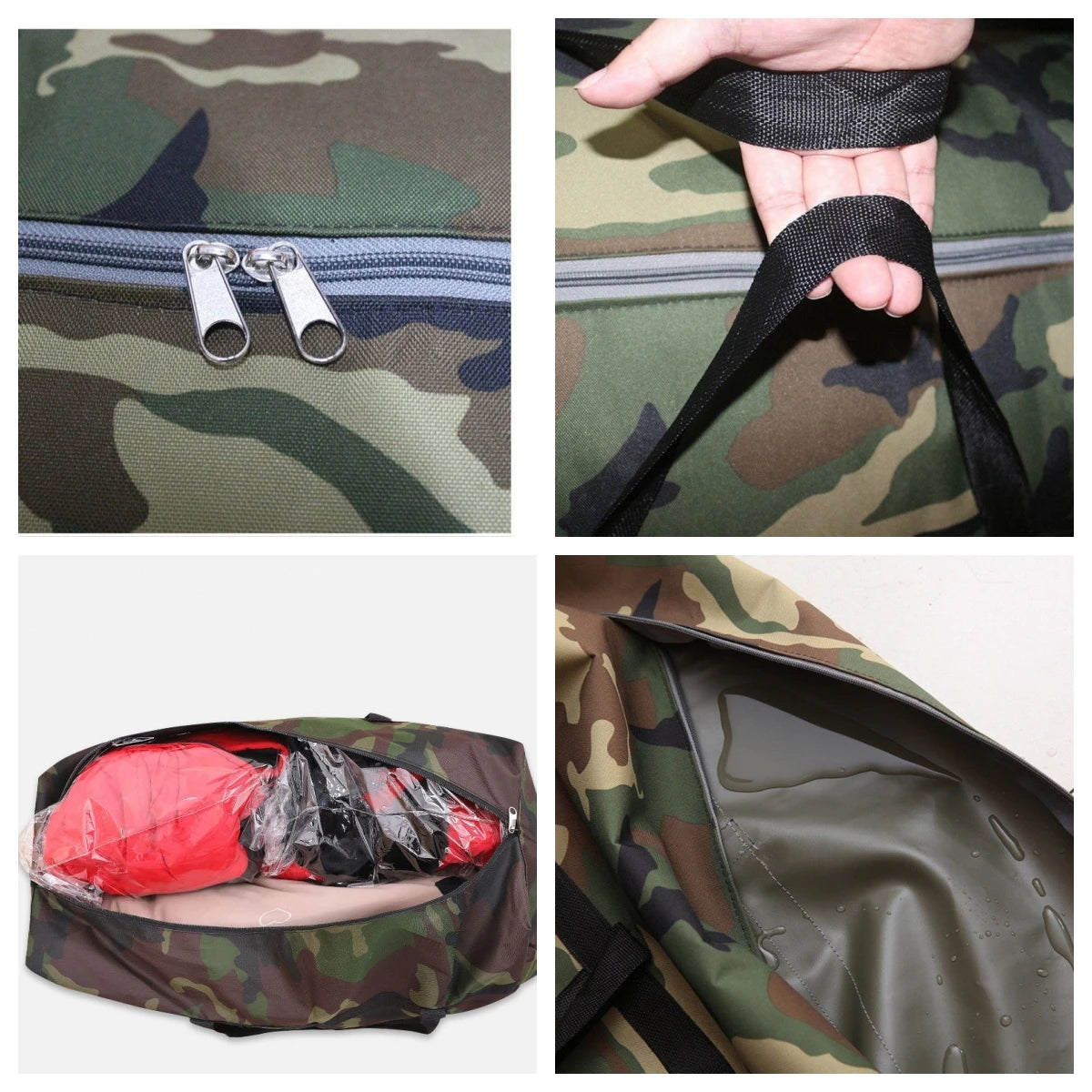 Travel Bag Camouflage Luggage Moving House Big Bag Thick Waterproof Oxford Cloth Moving Artifact Large Woven Storage Men's Travel Bag 180L