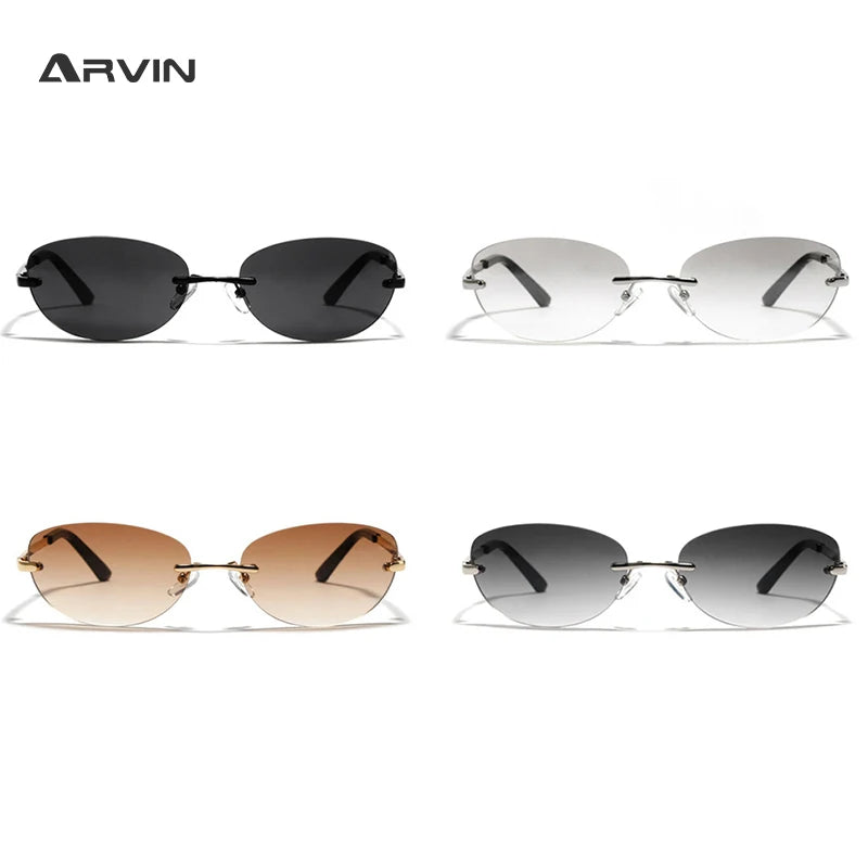 Women's Sunglasses New Steampunk Rimless Sunglasses Goggle Trend Women Y2k Sun Glasses Men Punk Shades Eyewear Unisex Outdoor Eyeglasses UV400