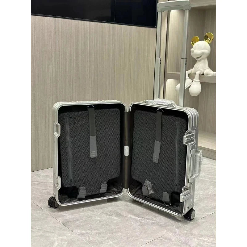 Travel Bag Ayebright Travel All Aluminum Suitcases Cabin large size luggage custom luxury style middle size Suitcases on wheels