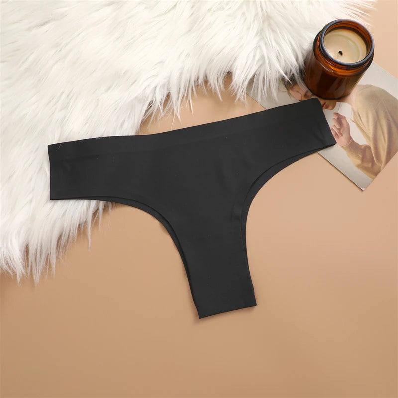 Panties
FINETOO 3PC Women Seamless Panties Sexy Brazilian Thong Female Low Waist Solid Color Briefs Comfortable Invisible G-string Panty