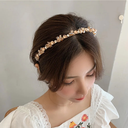 Elegant Look Luxury Bride Elegant Alloy Hair Hoop Hair Accessories Rhinestone Hairband Crystal Headbands