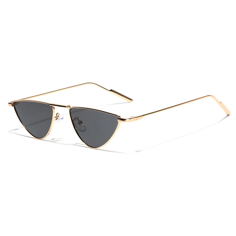 Women's Sunglasses New Triangle Cat Eye Sunglasses Vintage Alloy Sun Glasses Women Unique Elegant black gold Shades Oculos Feminino 2024 Summer