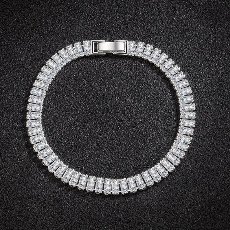 Bracelets Luxury Woman designer 925 Sterling Silver fine Crystal Bracelet For Women fashion Jewelry Engagement Wedding Glamour 18CM