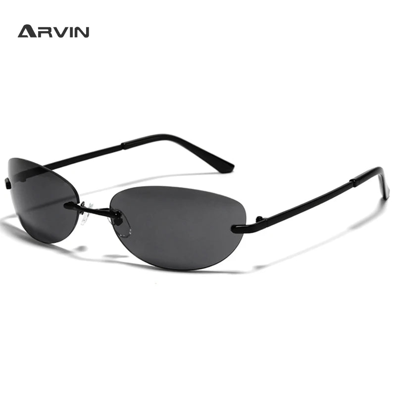 Women's Sunglasses New Steampunk Rimless Sunglasses Goggle Trend Women Y2k Sun Glasses Men Punk Shades Eyewear Unisex Outdoor Eyeglasses UV400