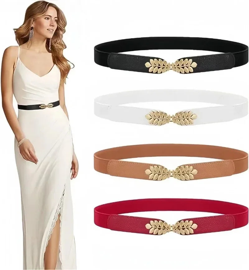 Belts Fashion Women PU Black White Waist Band Thin Elastic Waist Belt Dress Apparel Accessories Cinturon Mujer Hot Sale