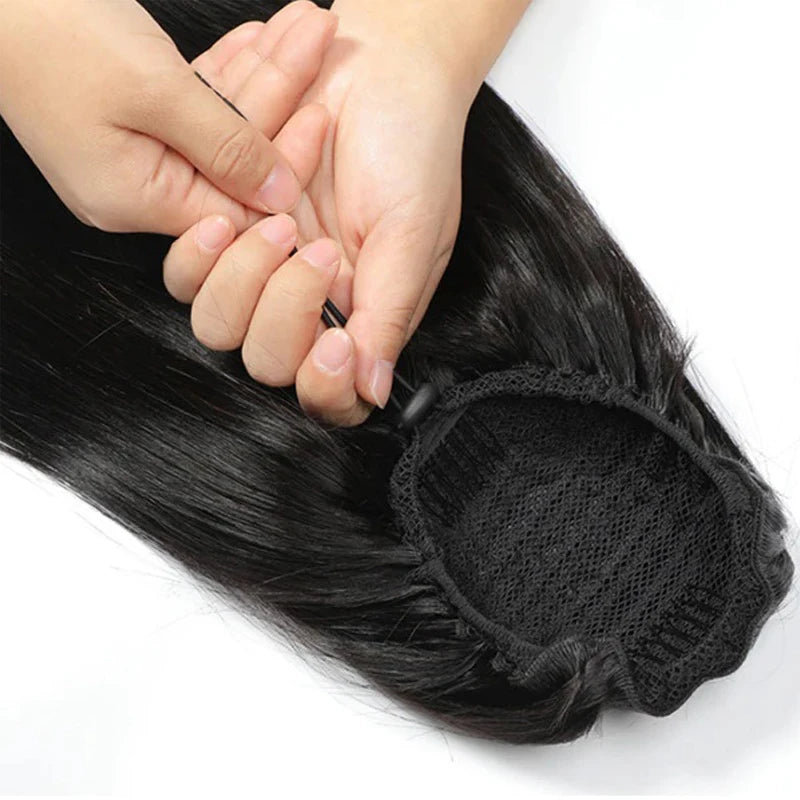 Hair Extensions and Wigs
Straight Ponytail Human Hair Extensions with Clip In Drawstring Ponytail Brazilian Hair Ponytails 1 Piece For Women Remy Hair