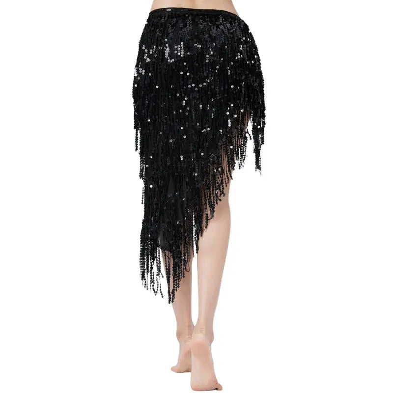 dancers  
Triangle Sequins Bellydance Skirt Belly Dance Long Tassel Hip Scarf Festival Outfits Women Dance Wear Accessories Dancing Belt