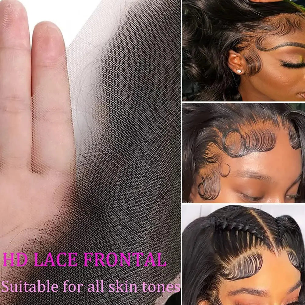 Hair Extensions and Wigs
Bundles with Frontal Body Wave 100% Unprcessed Brazilian Virgin Human Hair 3 Bundles With 13x4 Ear to Ear HD Lace Frontal Hair