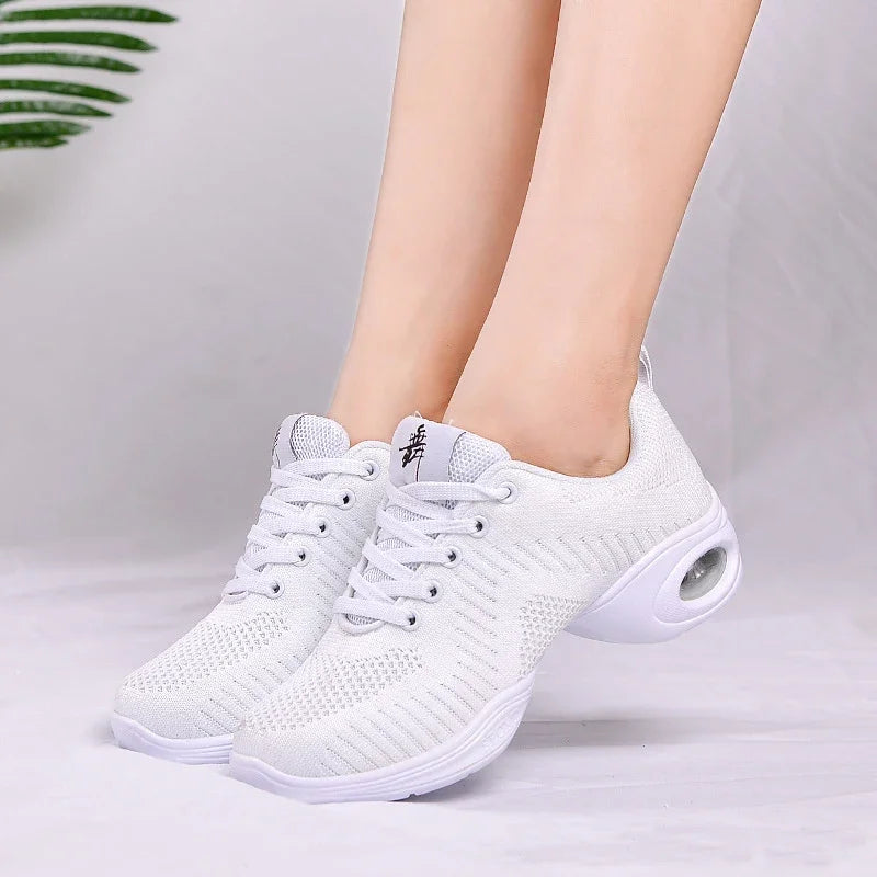 dancers  
Women Weave Jazz Shoes Hollow Modern Dance Shoes Soft Sole Woman Causal Sneakers Girls Tango Ballroom Dance Sports Shoes