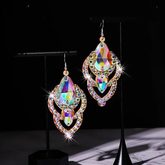 dancers  
Belly Dance Earrings Bling Handmade Crystal Jewelry Anti-allergy Show Costume Accessory Luxury Quality Silver Rhinestone New