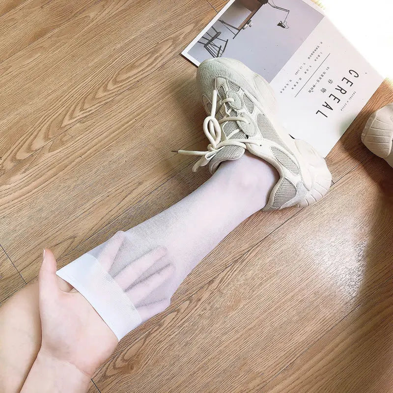 Stockings 
JK Woman Socks Cute Black White Lolita Long Socks Summer Thin Knee High Socks Fashion Cosplay Sexy Nylon Transparent Stockings