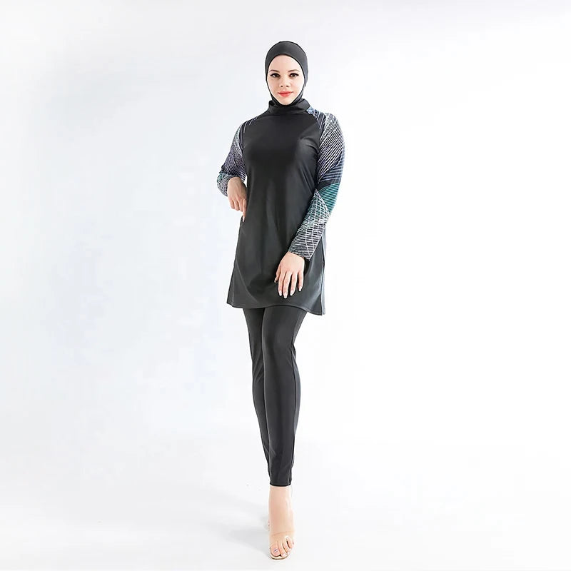 Plus Size 3PCS/Set Burkini Muslim Swimwear Swimsuit Women Hijab Swimwear Islamic Swimsuit Bathing Suit Women