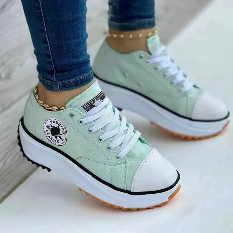 canvas shoes  Sneakers Fashion Platform Women Casual shoes High Quality Lace-Up Feamle Tennis Shoes 35-43