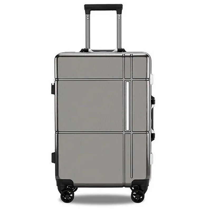 Travel Bag 20 Inch Suitcase Aluminum Frame Trolley Case Password Lock Luggage Carrier Large Capacity Boarding Suitcases on Wheels