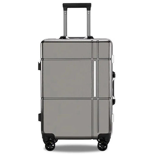 Travel Bag 20 Inch Suitcase Aluminum Frame Trolley Case Password Lock Luggage Carrier Large Capacity Boarding Suitcases on Wheels