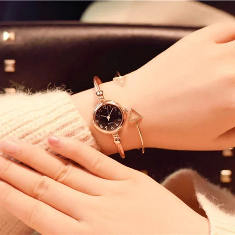 Women Watch Bracelet Watch Small Gold Bangle Women Watches Stainless Steel Retro Ladies Quartz Wristwatch Clock Dress Watch Relógio