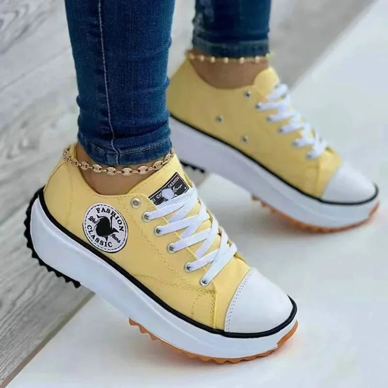 canvas shoes  Sneakers Fashion Platform Women Casual shoes High Quality Lace-Up Feamle Tennis Shoes 35-43