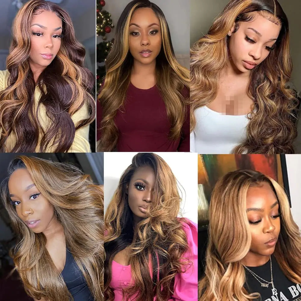 Hair Extensions and Wigs
Body Wave P4/27 Human Hair Bundles Bundle Hair Weave Weaves For Women 12A Remy Hair Wet And Wavy P4/27 Bundles 28 28 28 Inch