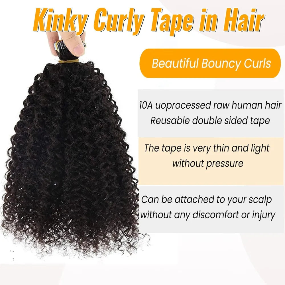 Hair Extensions and Wigs
Deep Wave Tape In Hair Extensions Skin Weft Adhesive Natural Black Tape In Curly Human Hair Extension 16-26 Inch Brazilian Hair