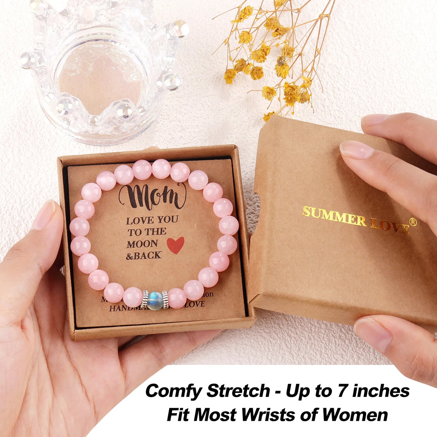 Bracelets Luxury Woman New In Jewelry Moonlight Stone Beaded Bracelet For Mom Gift Trendy Bangles Luxury Jewellery Women Accesories Bracelets With Box