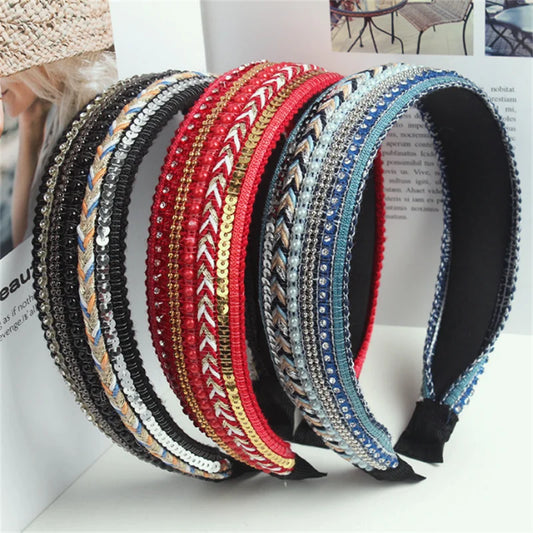 Elegant Look Luxury Wide Hair Bands Hoop for Women Vintage Soft Elastic Fabric Headband Fashion Girls Hairband Headwear Hair Accessories