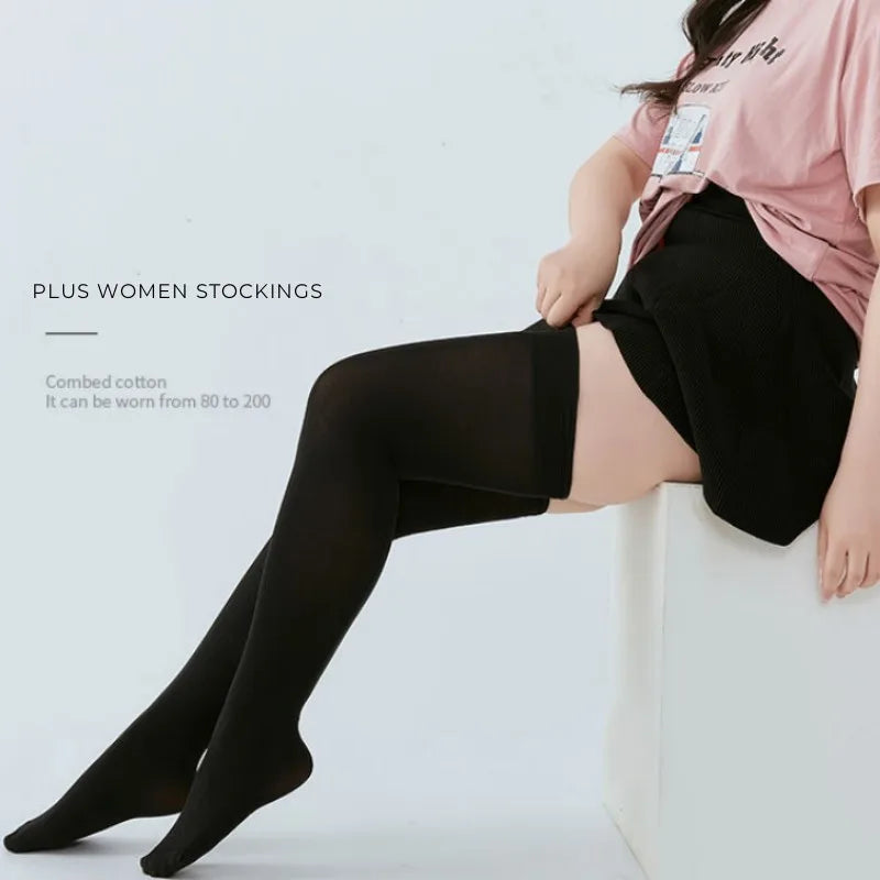 Stockings 
DOIAESKV Plus Size Women Stockings Over Knee Socks Thigh High Socks Large Size Female Stockings Long Socks Women's Stockings