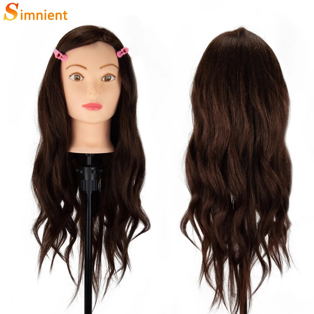 Hair Extensions and Wigs
85%Real Human Hair Female Mannequin Head For Hair Training Styling Professional Hairdressing Cosmetology Doll Head For Hairstyle