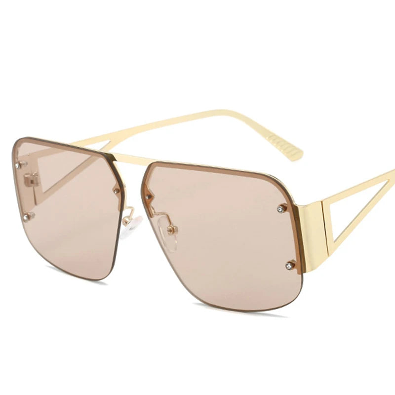 Women's Sunglasses Rimless Square Sunglasses Men Women 2024 New Fashion Vintage Frameless Sun Glasses for Male Gradient Eyewear Outdoor Shades UV