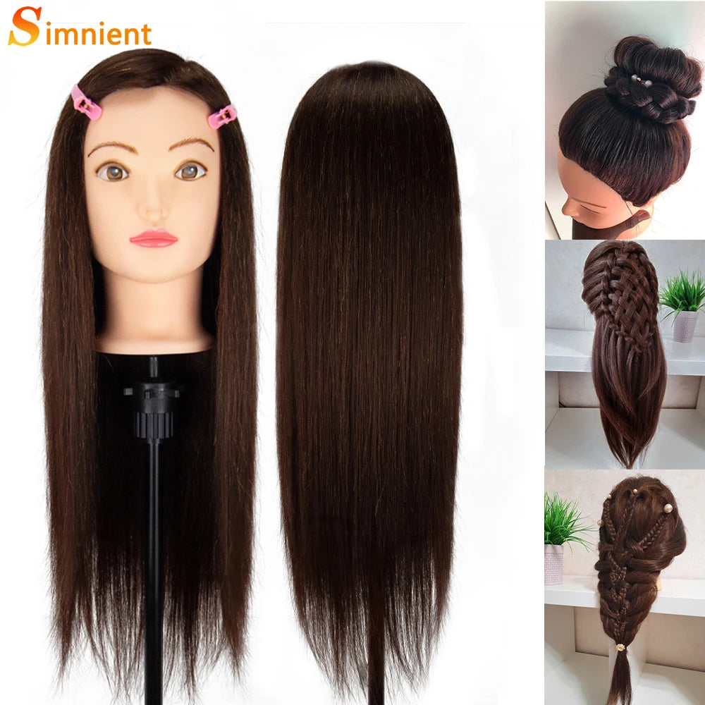 Hair Extensions and Wigs
85%Real Human Hair Female Mannequin Head For Hair Training Styling Professional Hairdressing Cosmetology Doll Head For Hairstyle