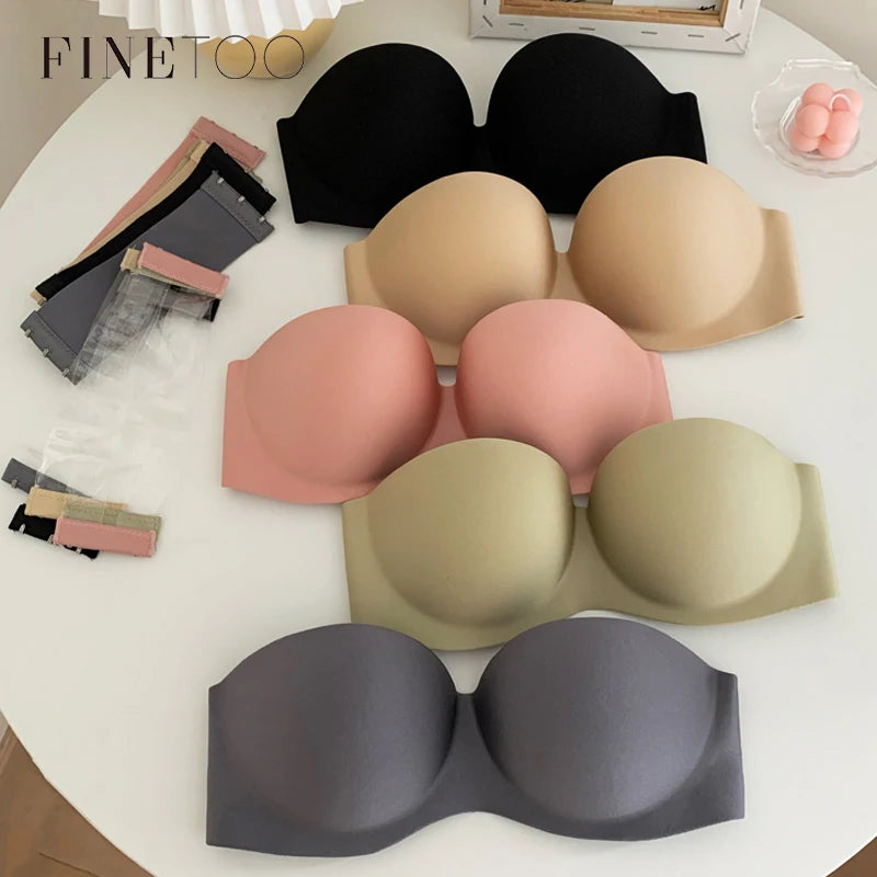 bras
FINETOO Sexy Strapless Bras Women Wireless Bralette Soft Female Underwear Ladies Seamless Bras Invisible Bra With 2pcs Straps