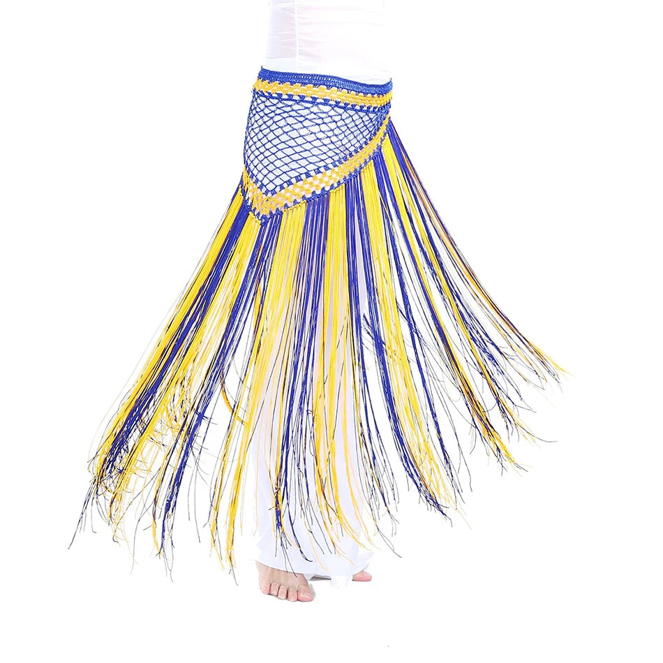 dancers  
Two-Color Argentine Style Triangle Scarf Shawl Belly Dance Costume Belly Dance Waist Chain Belly Dance Hip Scarf Mermaid