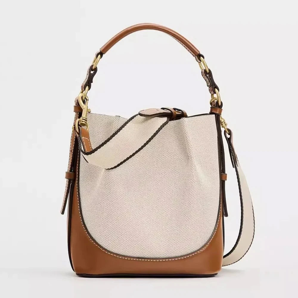 Handbags Fashion Wide Strap Bucket Bag High Quality Shoulder Bag Small Purses and Handbags Designer Bags for Women 2024 Crossbody Bags