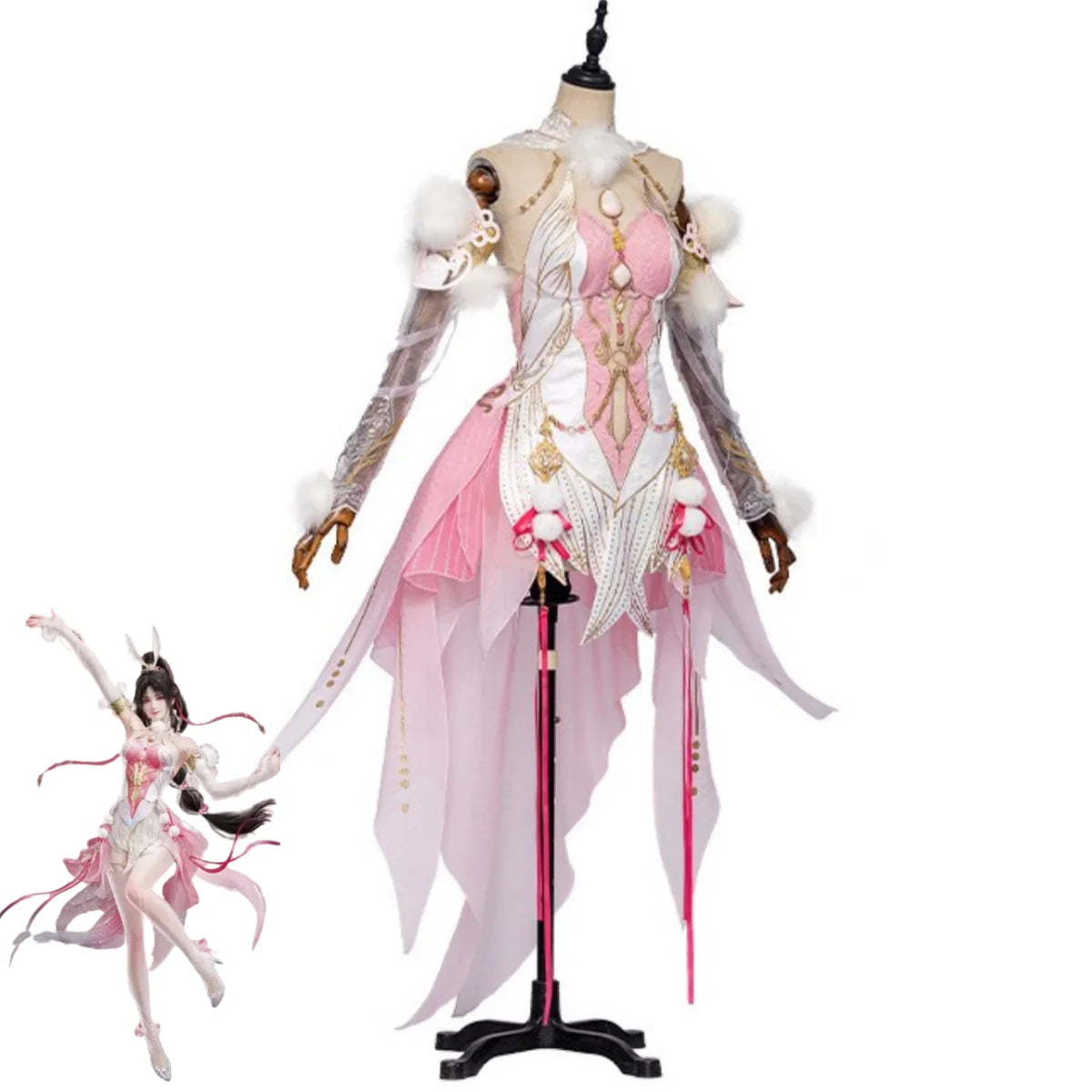 Exotic 
Game Naraka: Bladepoint Kurumi Hu Tao Cosplay Costume Chinese Style Pink Hanfu Dress Wig Woman Sexy Traditional Festival Suit