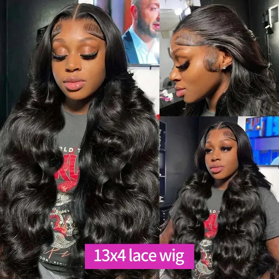 Hair Extensions and Wigs
30 34Inch Body Wave 13x4 HD Transparent Lace Frontal Wigs 250 Density 100% Human Hair Water Wave Lace Front Wig Pre Plucked