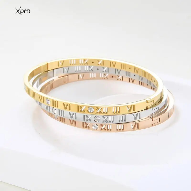 Bracelets Luxury Woman Xpro Roman Numerals Bracelet For Women Stainless Steel Jewelry Accessories Luxury Bracelet Women Fashion