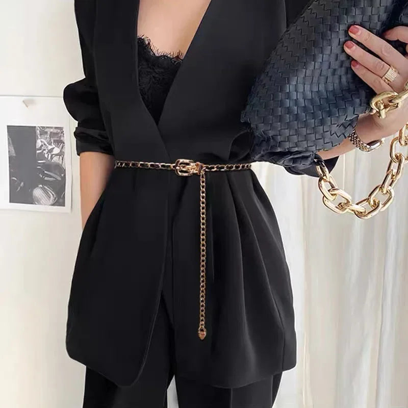 Waist Chain Metal Chain Belts for Women Waistbands Long Tassel for Suitable Jeans Suit Dress Waist Belt Luxury Brand Designer