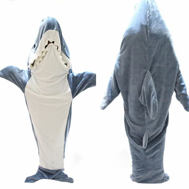 Winter Warm Sleepwear 
Large Size Shark Sleeping Bag Animal Flannel Pajamas Kids Men and Women One Piece Homewear Boy Girl Loose Robe Thickened Warm