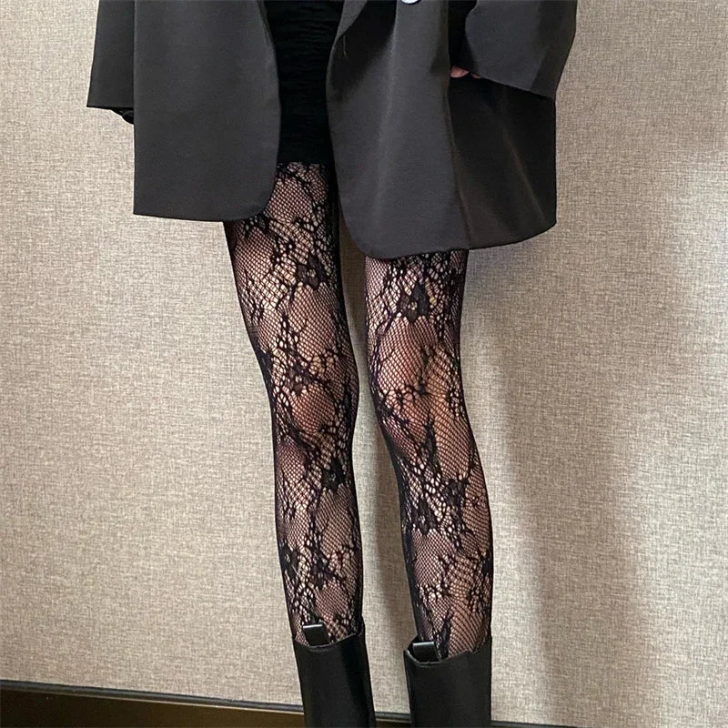 Tights 
Women Rattan Sexy Stockings Club Party Anti-Snagging Flowers Tights Calcetines Fish Net Stocking Fishnet Mesh Lace Pantyhoses