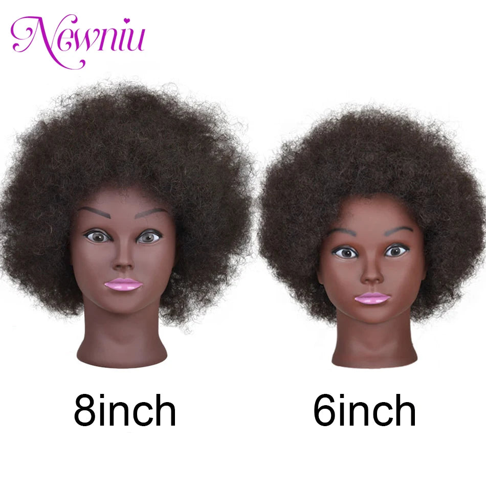 Hair Extensions and Wigs
Afro Mannequin Heads With 100%Real Hair With Adjustable Tripod Hairdressing Dolls Training Head For Practice Styling Braiding